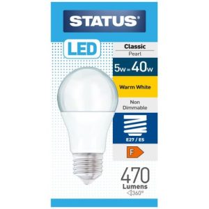 STATUS LED GLS A55 5W=470L=40W ES OPAL WW