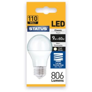 STATUS LED GLS 110V A60 9W =806L=60W ES OP C/W 997
