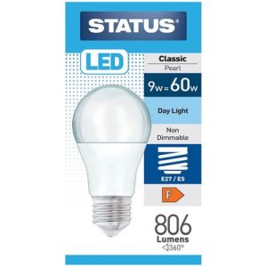 STATUS LED GLS A60 8.5W=806L=60W ES OPAL DAYLIGHT