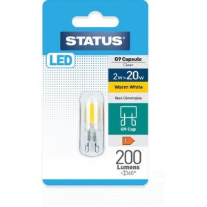 STATUS LED G9 2W=200L=20W 240V WARM WHITE (BLISTER PK)