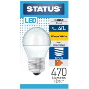 STATUS LED GOLFBALL 5W=470L=40W ES OPAL W/W