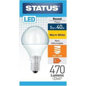STATUS LED GOLFBALL 5W=470L=40W SES OPAL W/W