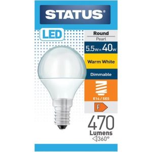 STATUS LED GOLFBALL 5.5W=470L=40W SES DIM OP WW