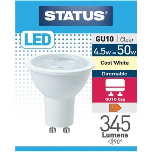 STATUS LED GU10 4.5W=345L=50W 38° DIM CW 4000K