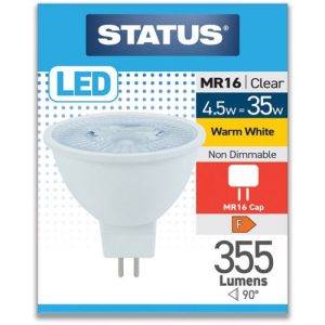 STATUS LED MR16 50MM 4.5W=330L=35W 12V 100° W/W