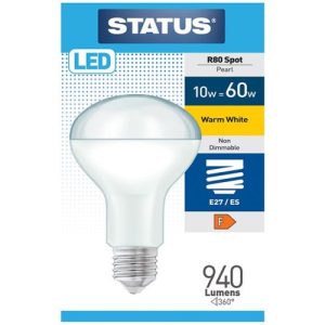 STATUS LED REFL. R80 10W=940L=60W ES W/W