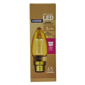 STATUS RN1 CANDLE BC 2W=9W=65LM LED ANTIQUE GOLD