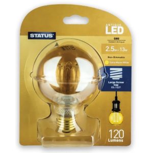 STATUS RN1 GLOBE G80 2.5W=20W=120LM LED ANTIQUE GOLD