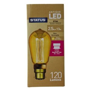 STATUS RN1 ST64 BC 2.5W=20W=120LM LED ANTIQUE GOLD