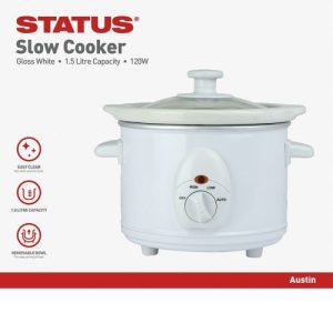 STATUS AUSTIN - 1.5L 120W WHITE SLOW COOKER