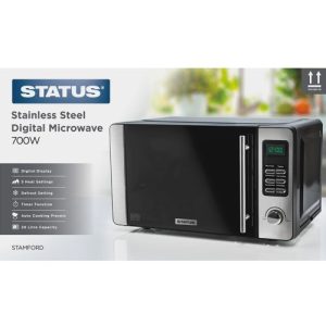 STATUS 700W 20LTR MICROWAVE OVEN STAINLESS STEEL