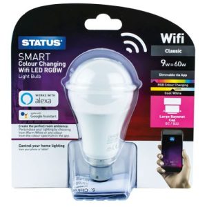 STATUS SMART LED GLS 9W=60W=806LM. BC DIM RGB + W PEARL