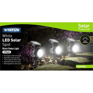 STATUS HAMILTON LED SOLAR BLACK STAKE LIGHT - 3PK