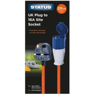 STATUS 13A BS PLUG - 16A MAINS 3PIN SOCKET