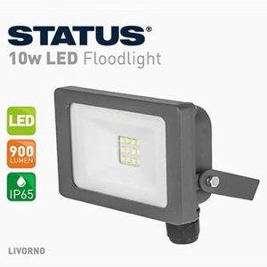 STATUS 10W=900LM LED FLOODLIGHT 6400K BLACK