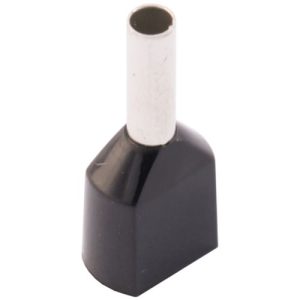 SWA TWIN BLACK BOOTLACE FERRULES TO FIT 1.5mm2 CABLE (100)
