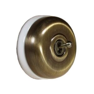 1G 20A ANTIQUE/BRASS DOME SWITCH