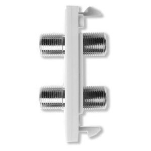 TRIAX TWIN F PLATE MODULE WHITE