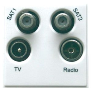 TV/FM/SAT/RET 2 MODULE WHITE