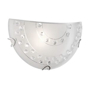 TRIO CHRISTOBAL WHITE CHROME METAL GLASS WALL LIG
