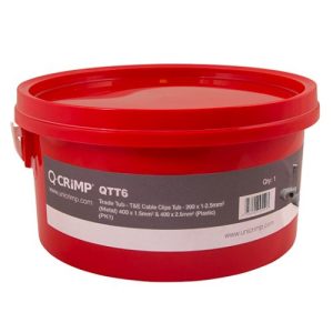 UNICRIMP MIXED METAL & PLASTIC TWIN & EARTH CLIP TUB (200X1-2.5MM METAL, 400X1.5MM & 400X2.5MM PLASTIC)