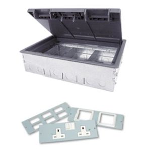 UNIVOLT 3-COMPARTMENT FLOOR BOX 90MM DEPTH
