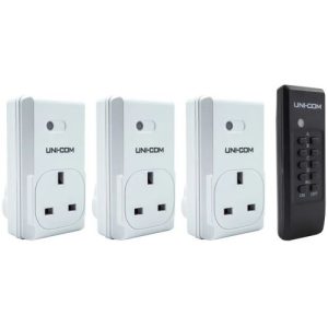 UNI-COM 3 REMOTE CONTROLLED SOCKETS X 1 REMOTE
