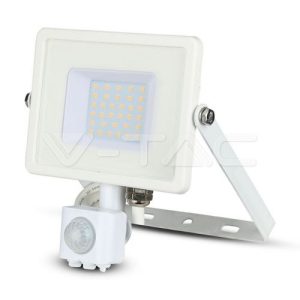 V-TAC 30W LED FLOODLIGHT C/W PIR 4000K WHITE