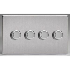 4 X 300W DIMMER SW BRUSHED STEEL IQ