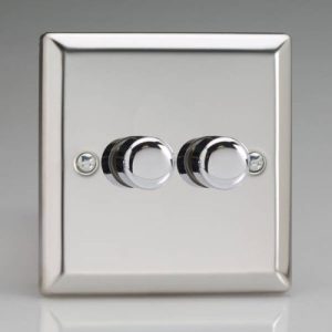 VARILIGHT POLISHED CHROME 2G VPRO LED DIMMER