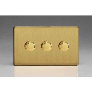 VARILIGHT BRUSHED BRASS 3G LED DIMMER SWITCH