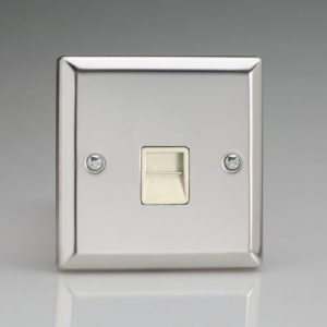 VARILIGHT 1G WHT TELEPHONE MASTER SOCKET