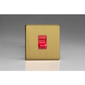 VARILIGHT SCREWLESS BRUSHED BRASS 1G 45A COOKER SWITCH