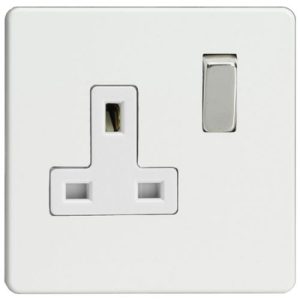 VARILIGHT 1G 13A SINGLE SWITCHED SOCKET PREMIUM WH