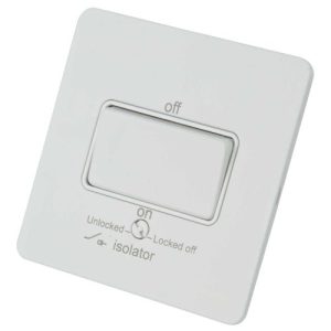 TRIPLE POLE FAN ISO FACE PLATE WHT SCREWLES