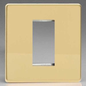 VARILIGHT POLISHED BRASS SCREWLESS 1G 1MOD EURO PLATE