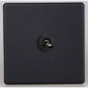 VARILIGHT 1G 2W SCREWLESS MATT BLACK TOGGLE SWITCH