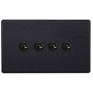 VARILIGHT 4G 2W TWIN PLATE SCREWLESS MATT BLACK TO