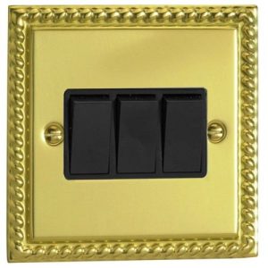 VARILIGHT 3G GEORGIAN BRASS SWITCH BLACK INSERTS