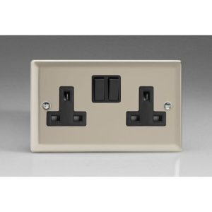 VARILIGHT SATIN CHROME SWITCHED FUSED SPUR WHITE INSERTS