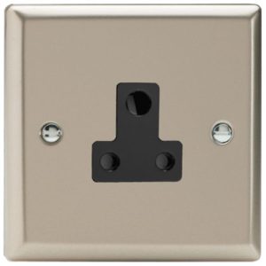 VARILIGHT SATIN CHROME 5A SOCKET BLACK INSERTS