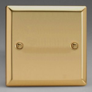 VARILIGHT 1 GANG BLANK PLATE - VICTORIAN BRASS XVSB