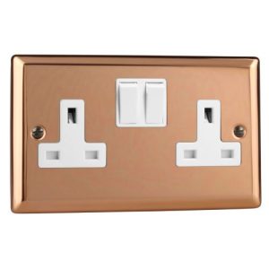 VARILIGHT POL COPPER 2G 13A SOCKET BL IN