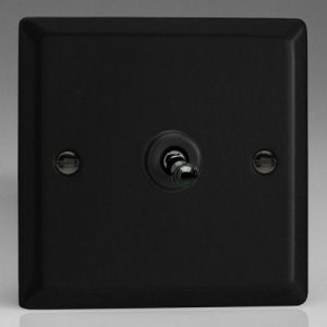 VARILIGHT 1G 2W SCREWLESS MATT BLACK TOGGLE SWITCH