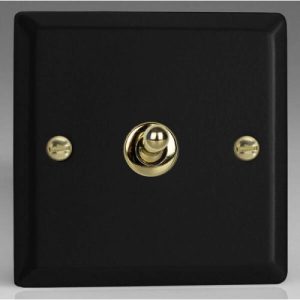 VARILIGHT 1G 2W MATT BLACK TOGGLE SWITCH