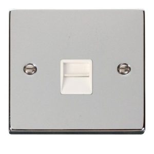 CLICK DECO VICTORIAN POLISHED CHROME VPCHROME TELEPHONE SOCKET MASTER WH