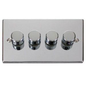 CLICK DECO VICTORIAN POLISHED CHROME VP CHROME 4-GANG 2WAY 400W DIMMER SWITCH