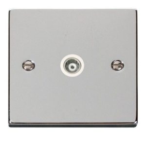 CLICK DECO VICTORIAN POLISHED CHROME VPCHROME 1-GANG ISOLATED COAXIAL SOCKET
