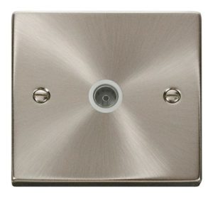 CLICK DECO VICTORIAN SATIN CHROME VP 1-GANG SINGLE CO AXIAL OUTLET