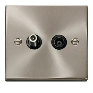 CLICK DECO VICTORIAN SATIN CHROME VP SATELITE SOCKET & ISOLATED CO